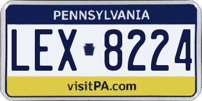 PA license plate LEX8224