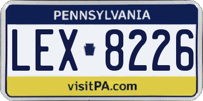 PA license plate LEX8226