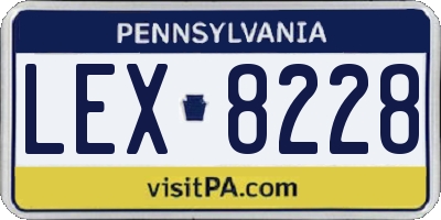 PA license plate LEX8228