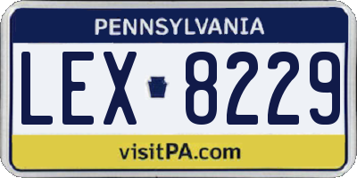 PA license plate LEX8229
