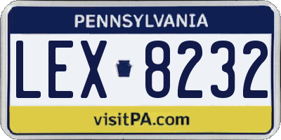 PA license plate LEX8232