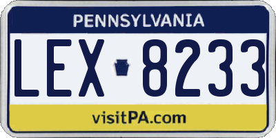 PA license plate LEX8233