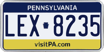 PA license plate LEX8235