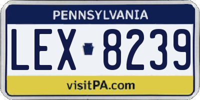 PA license plate LEX8239