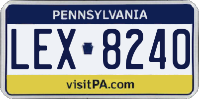 PA license plate LEX8240