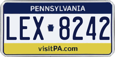 PA license plate LEX8242