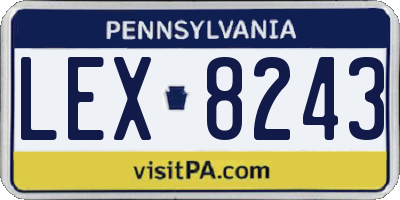 PA license plate LEX8243