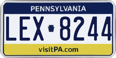 PA license plate LEX8244