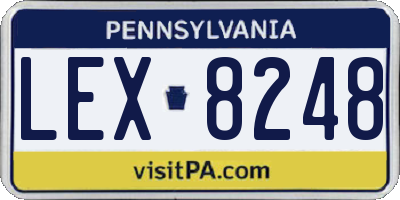 PA license plate LEX8248