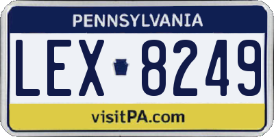 PA license plate LEX8249