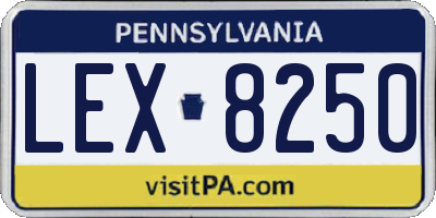 PA license plate LEX8250