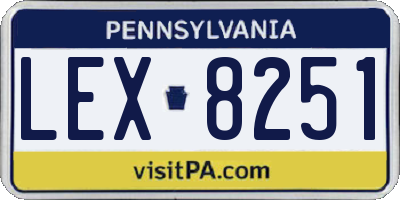 PA license plate LEX8251