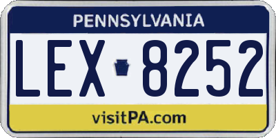 PA license plate LEX8252