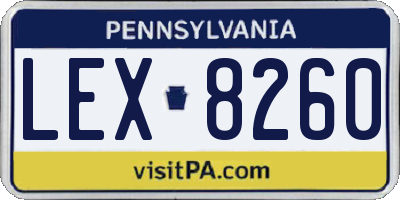 PA license plate LEX8260