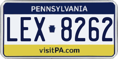 PA license plate LEX8262