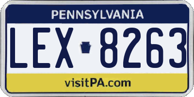 PA license plate LEX8263