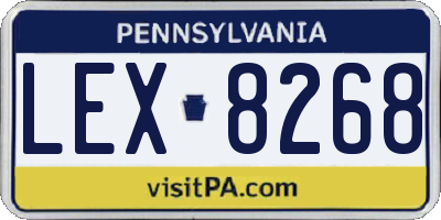 PA license plate LEX8268