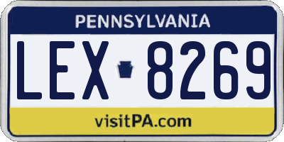 PA license plate LEX8269