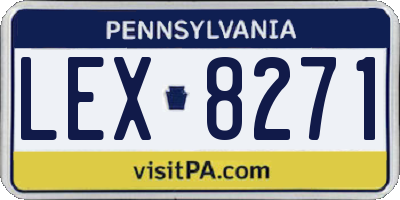 PA license plate LEX8271