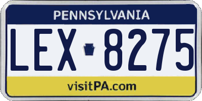 PA license plate LEX8275