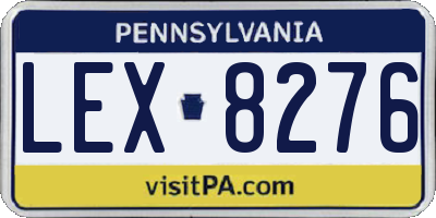 PA license plate LEX8276