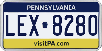 PA license plate LEX8280