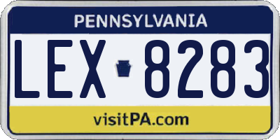 PA license plate LEX8283