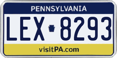 PA license plate LEX8293