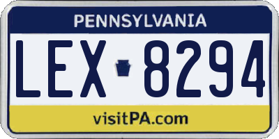 PA license plate LEX8294