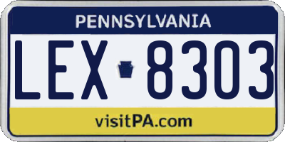 PA license plate LEX8303