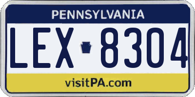 PA license plate LEX8304