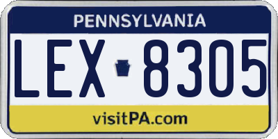 PA license plate LEX8305