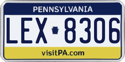 PA license plate LEX8306