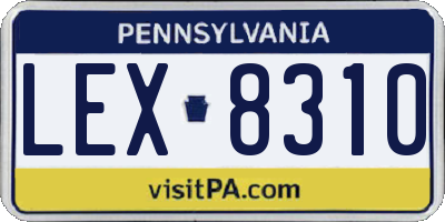PA license plate LEX8310