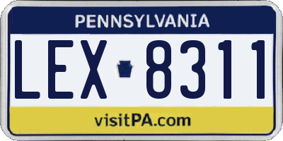 PA license plate LEX8311