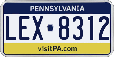 PA license plate LEX8312