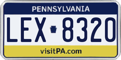 PA license plate LEX8320