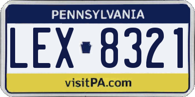 PA license plate LEX8321