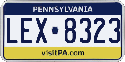PA license plate LEX8323
