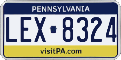 PA license plate LEX8324