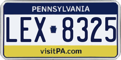 PA license plate LEX8325