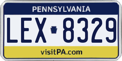 PA license plate LEX8329