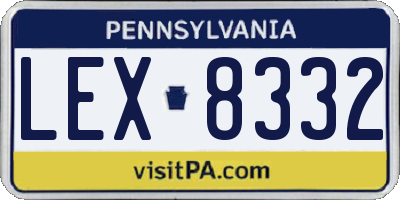 PA license plate LEX8332