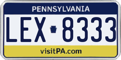 PA license plate LEX8333