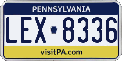 PA license plate LEX8336