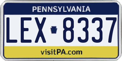 PA license plate LEX8337