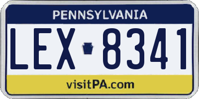PA license plate LEX8341