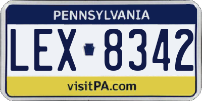 PA license plate LEX8342