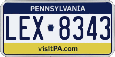 PA license plate LEX8343