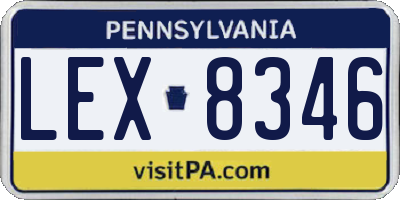 PA license plate LEX8346